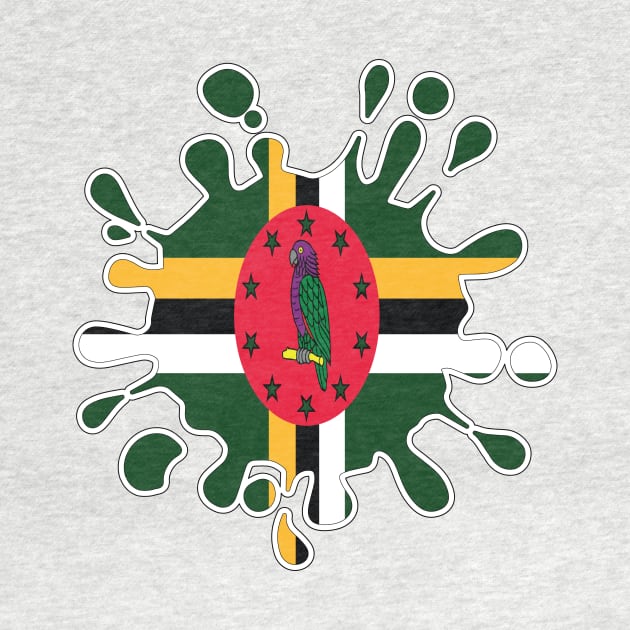 Dominica National Flag Paint Splash by IslandConcepts